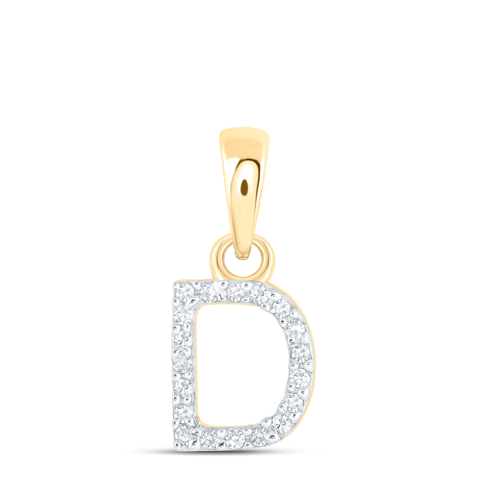1/20CTW-NAT DIA NK INITIAL "D" PENDANT Daisy Joyeria