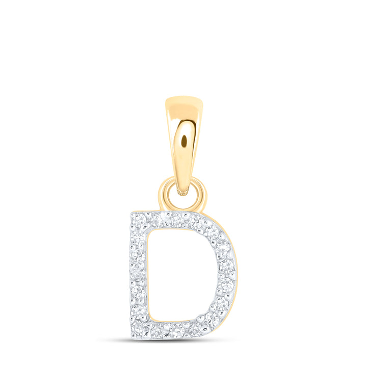 1/20CTW-NAT DIA NK INITIAL "D" PENDANT Daisy Joyeria
