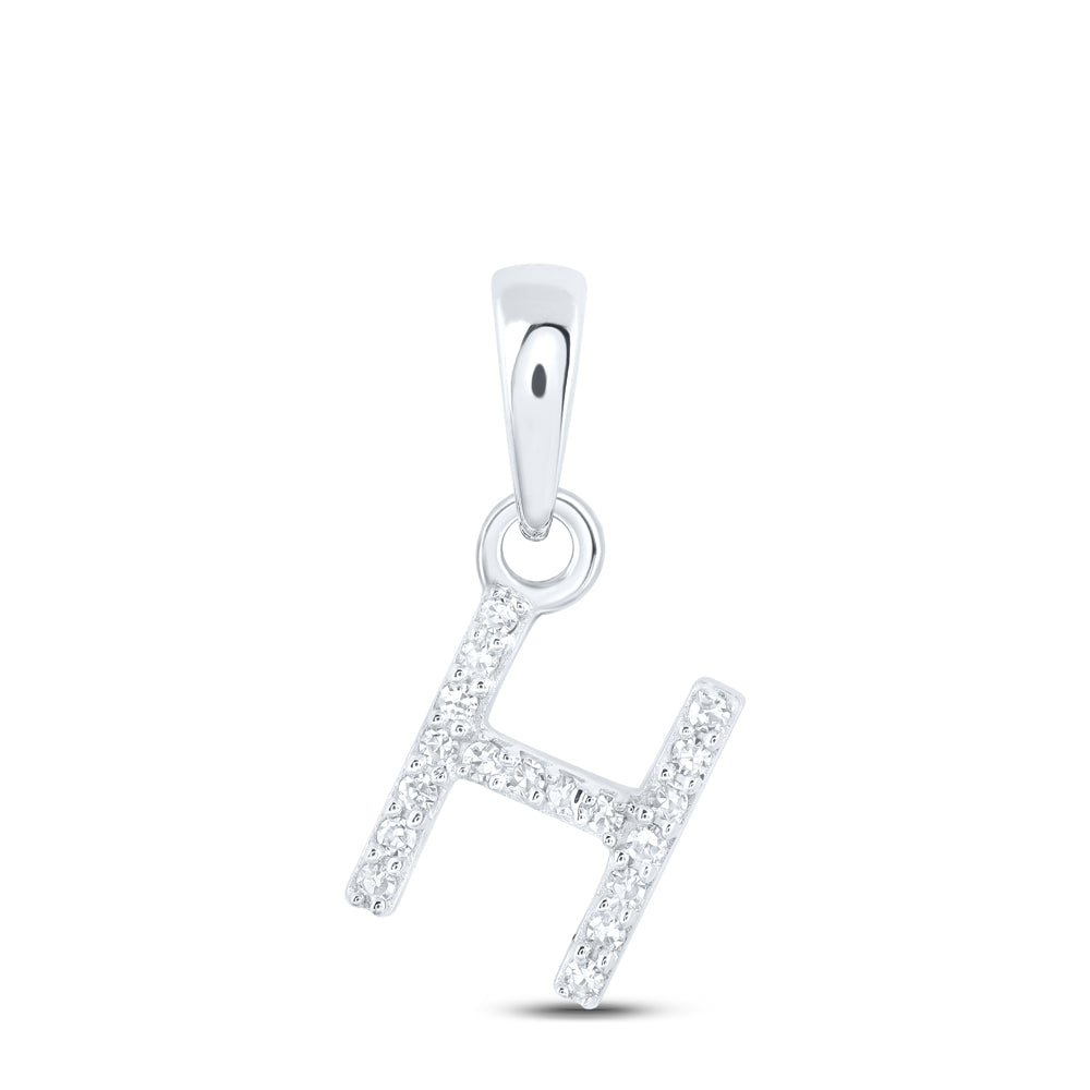 1/20CTW-NAT DIA NK INITIAL "H" PENDANT Daisy Joyeria