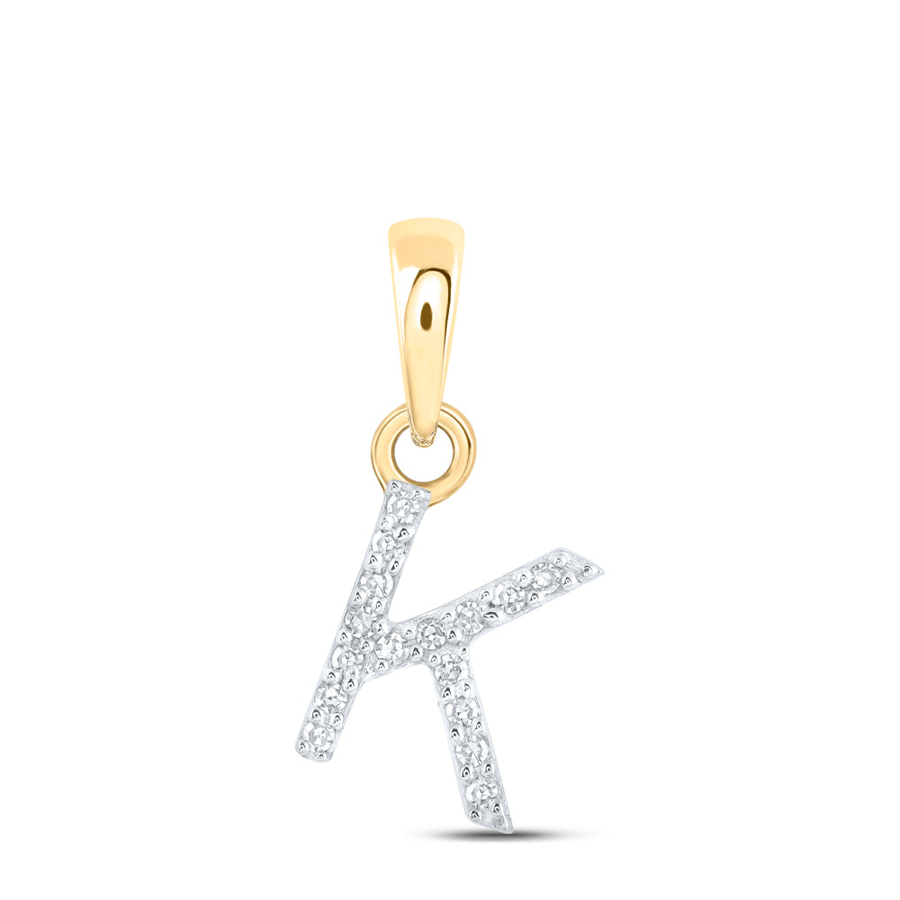 0.03CTW-NAT DIA NK INITIAL "K" PENDANT Daisy Joyeria