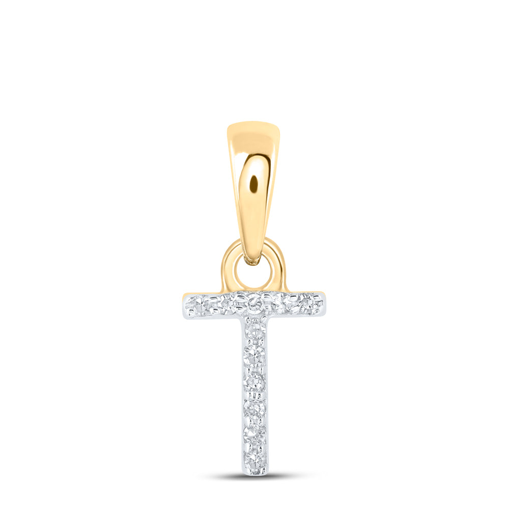 0.02CTW-NAT DIA NK INITIAL "T" PENDANT Daisy Joyeria
