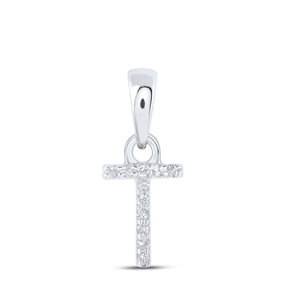 0.02CTW-NAT DIA NK INITIAL "T" PENDANT Daisy Joyeria