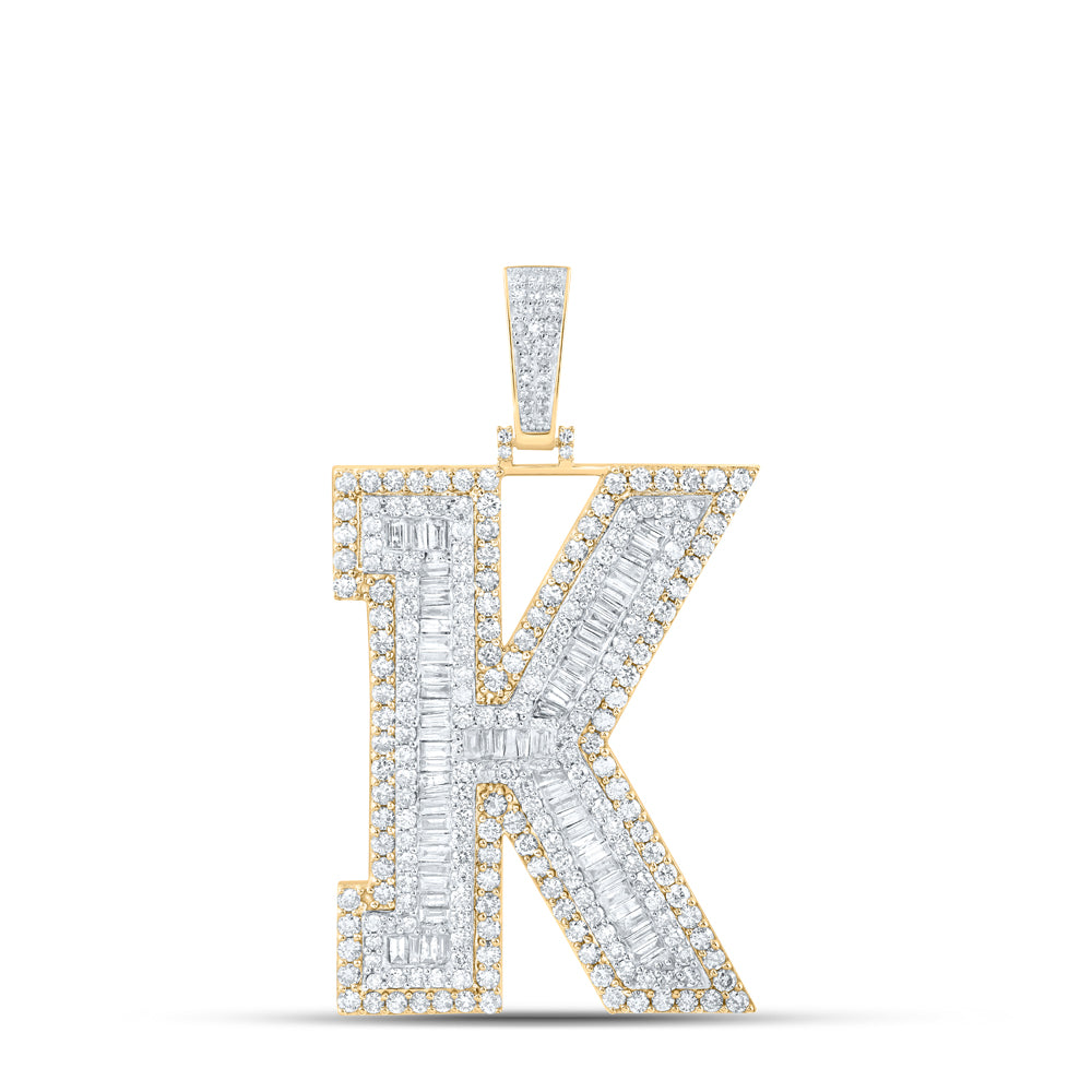 6CTW-NAT DIA NK MENS INITIAL "K" PENDANT Daisy Joyeria