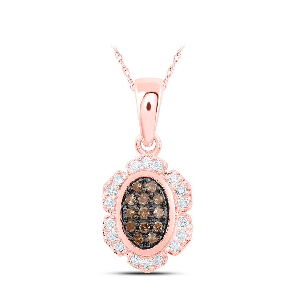 1/5CTW-NAT DIA NK BROWN PENDANT Daisy Joyeria