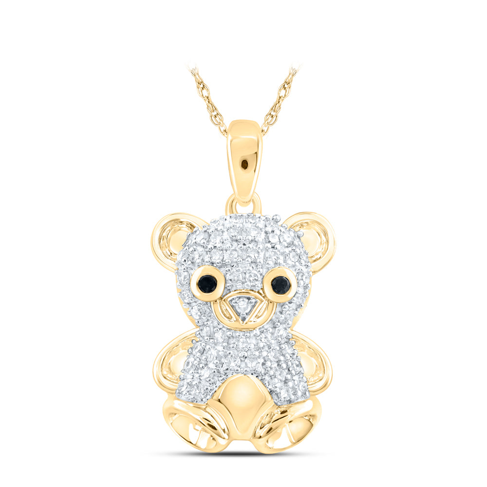 1/5CTW-NAT DIA NK TEDDY BEAR PENDANT Daisy Joyeria