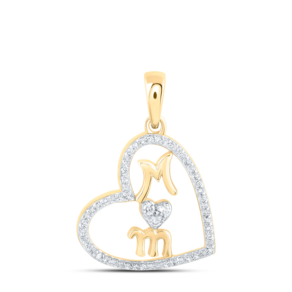 1/8CTW-NAT DIA NK MOM HEART PENDANT Daisy Joyeria