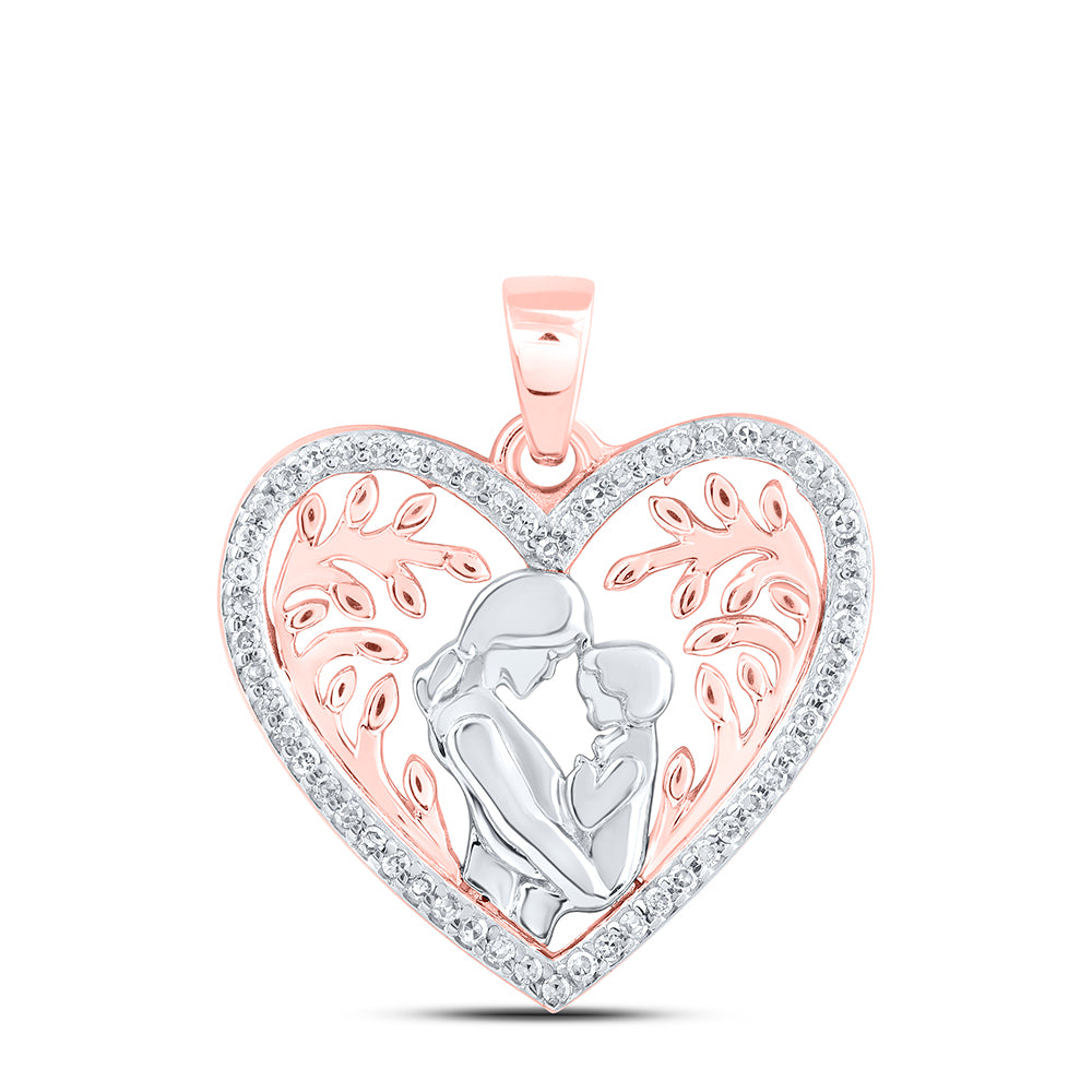 1/10CTW-NAT DIA NK MOM HEART PENDANT Daisy Joyeria