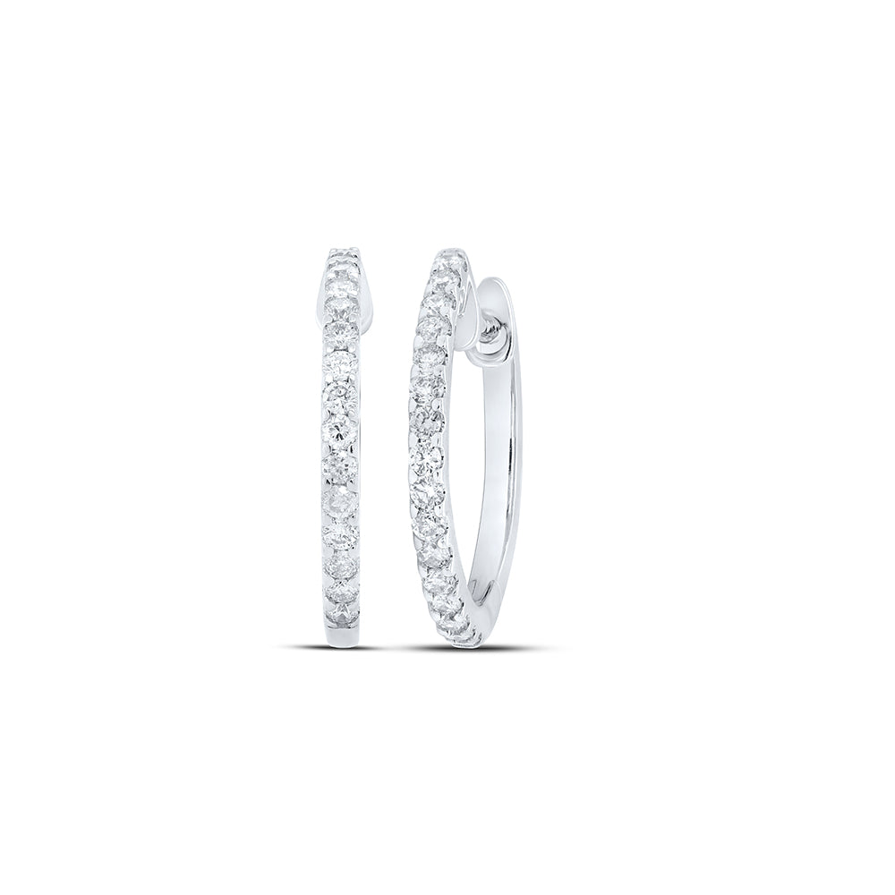 1/4CTW-NAT DIA NK HOOPS EARRING Daisy Joyeria