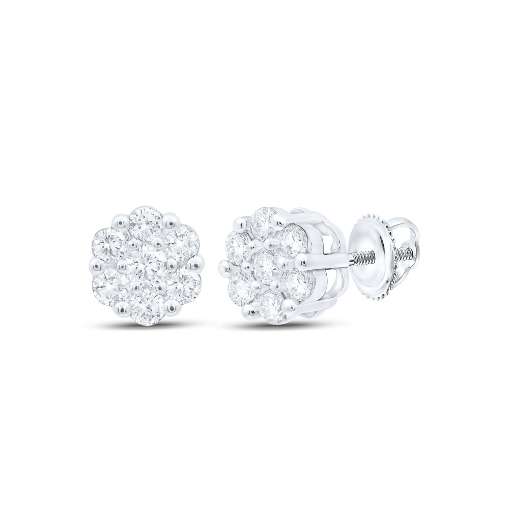 1/5CTW-NAT DIA P1 FLOWER EARRING Daisy Joyeria