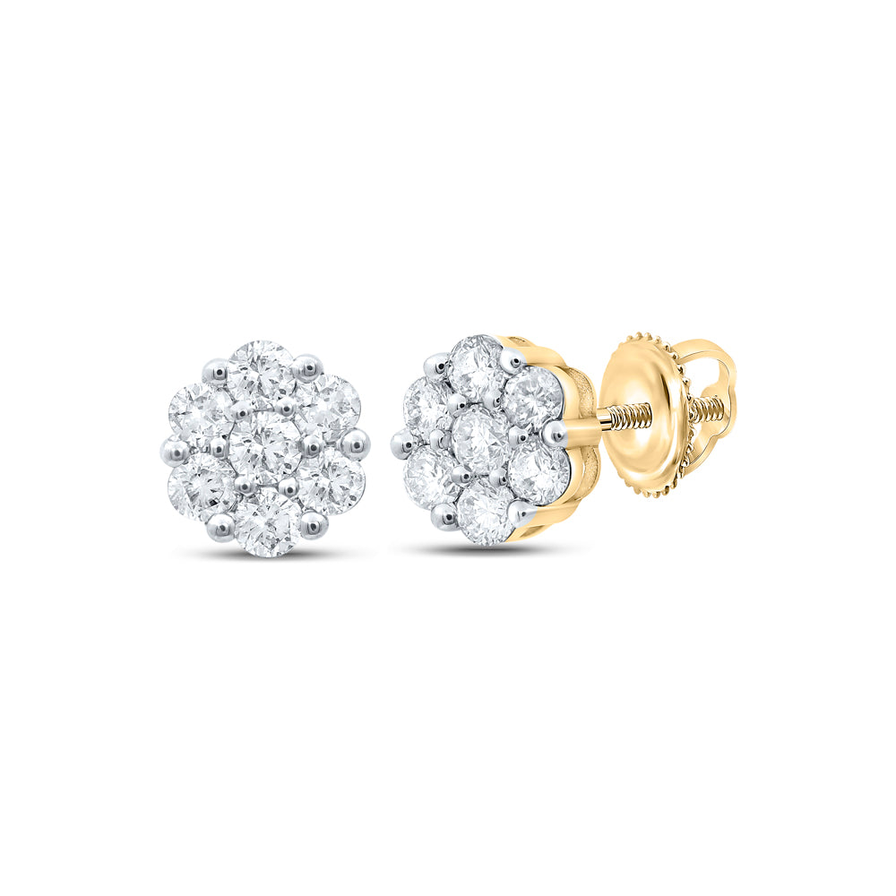 1CTW-NAT DIA P1 FLOWER EARRING Daisy Joyeria