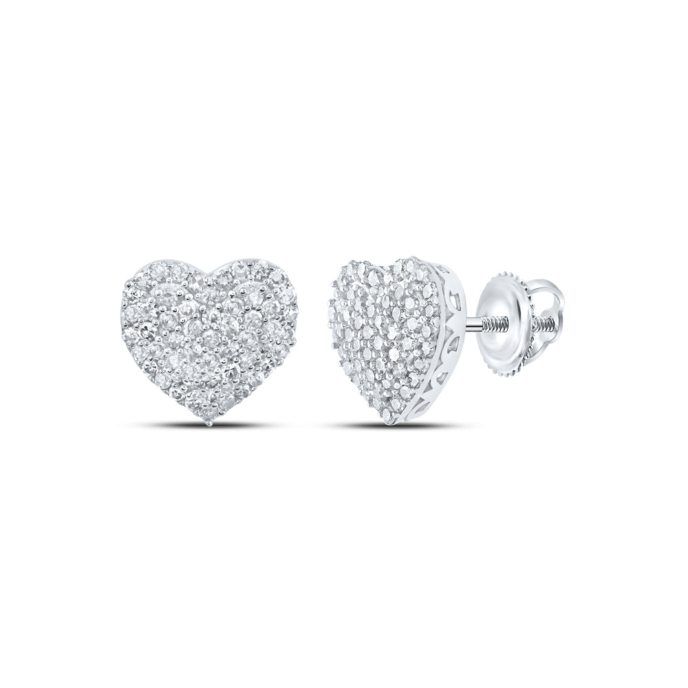 1/2CTW-NAT DIA NK HEART EARRING Daisy Joyeria