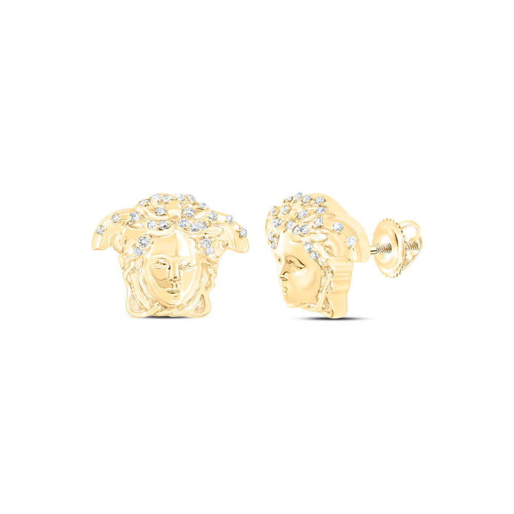 1/10CTW-NAT DIA NK MEDUSA EARRING Daisy Joyeria
