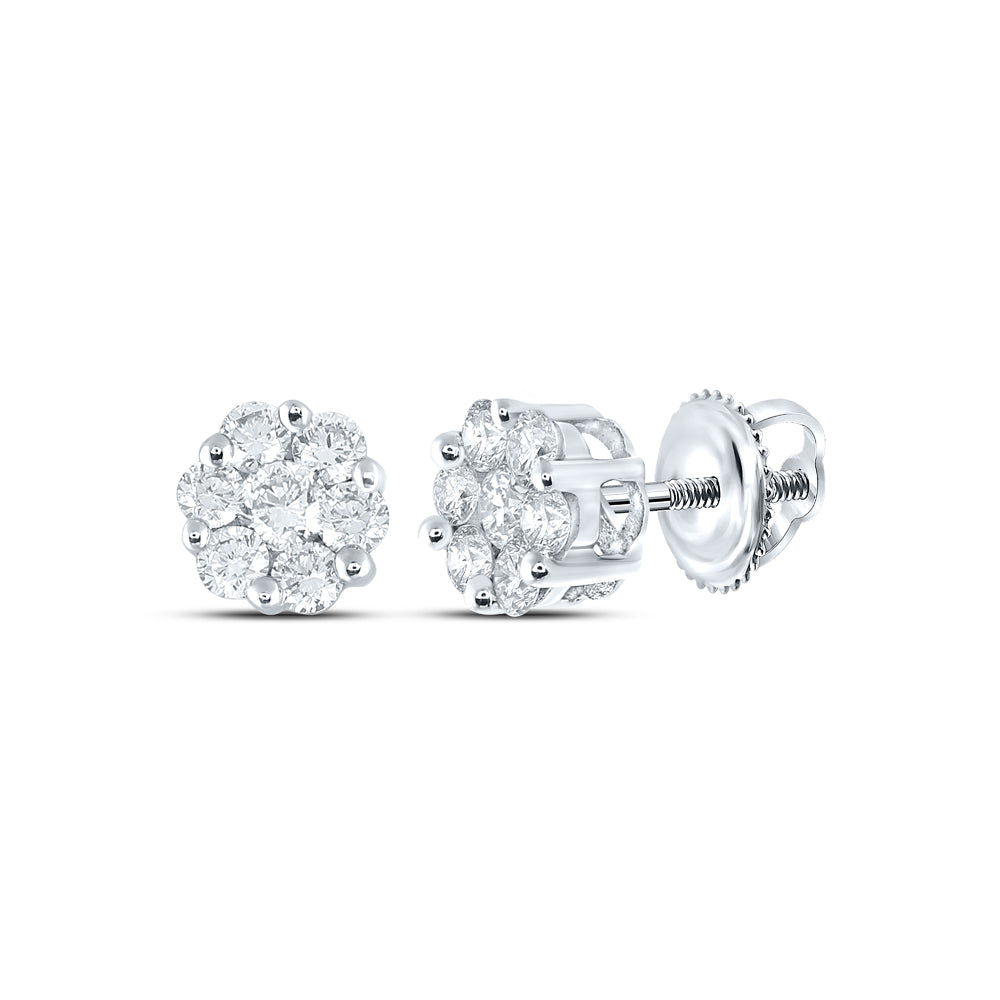1/2CTW-NAT DIA NK FLOWER EARRING Daisy Joyeria