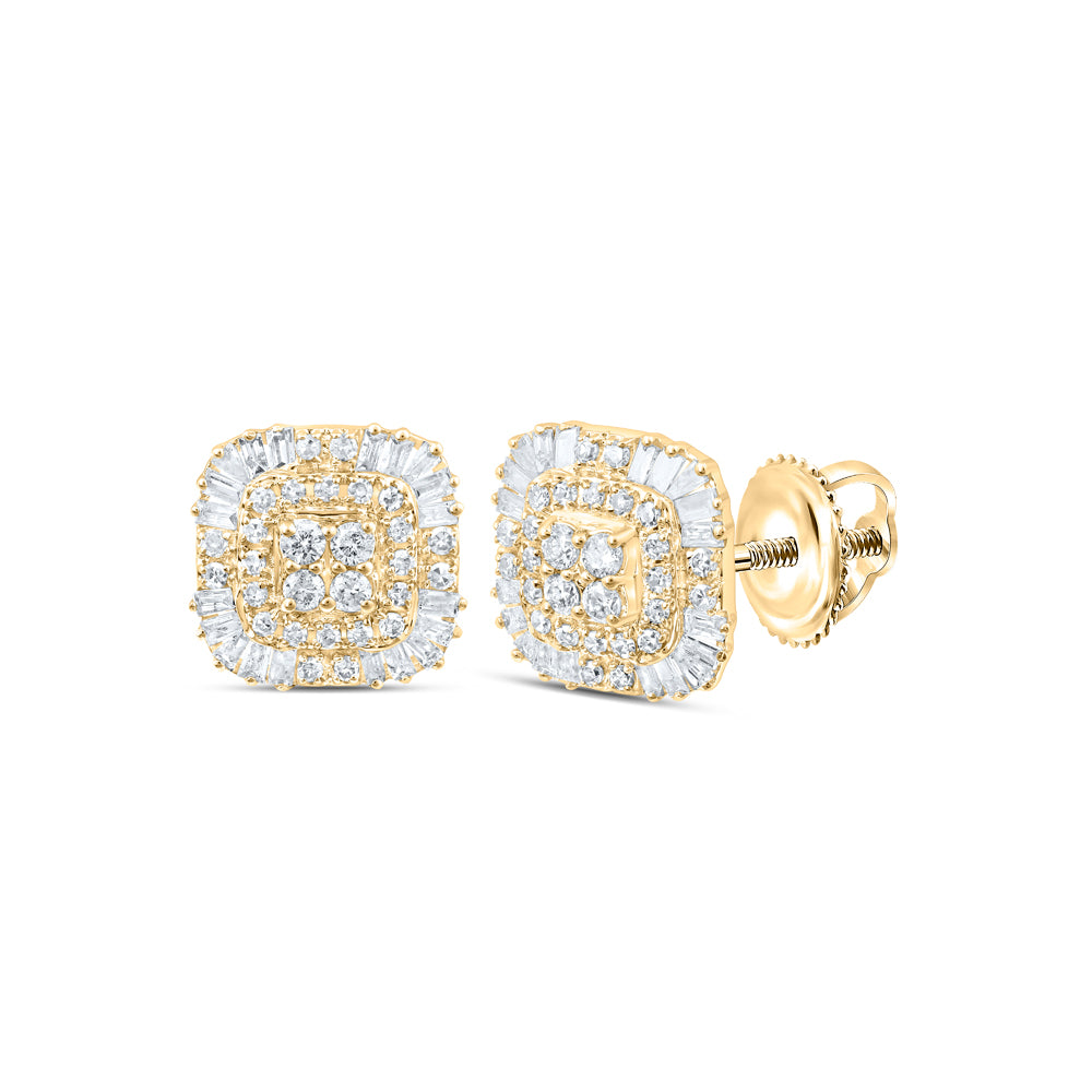 3/8CTW-NAT DIA NK FASHION CUSHION EARRING Daisy Joyeria