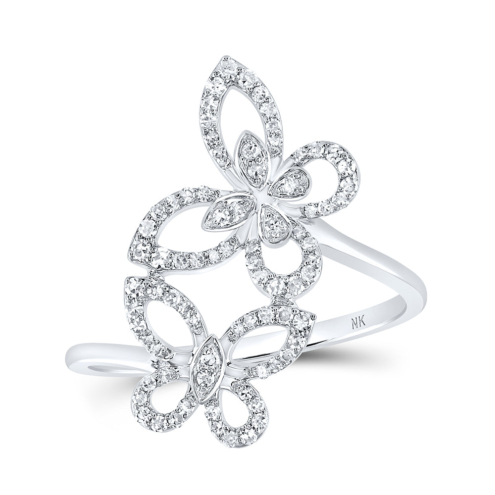 1/4CTW-NAT DIA NK BUTTERFLY RING 7 Daisy Joyeria