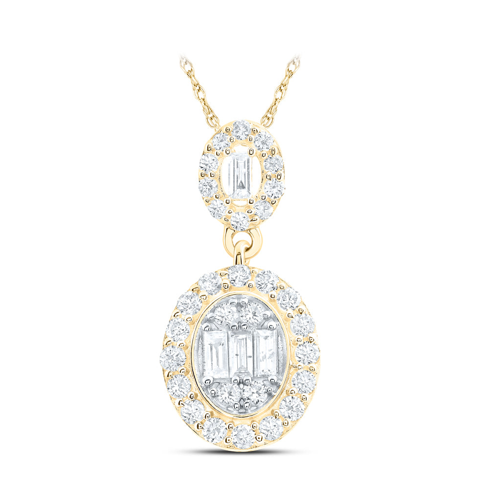 5/8CTW-NAT DIA ANA M FASHION OVAL PENDANT Daisy Joyeria