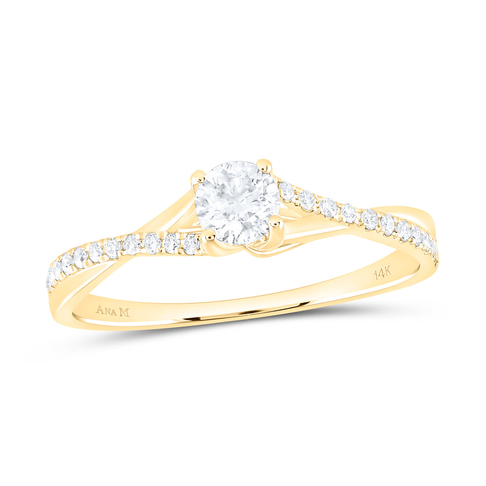 3/8CTW-NAT DIA ANA M 1/3CT-CRD NO HALO ENGAGEMENT RING CERT 7 Daisy Joyeria