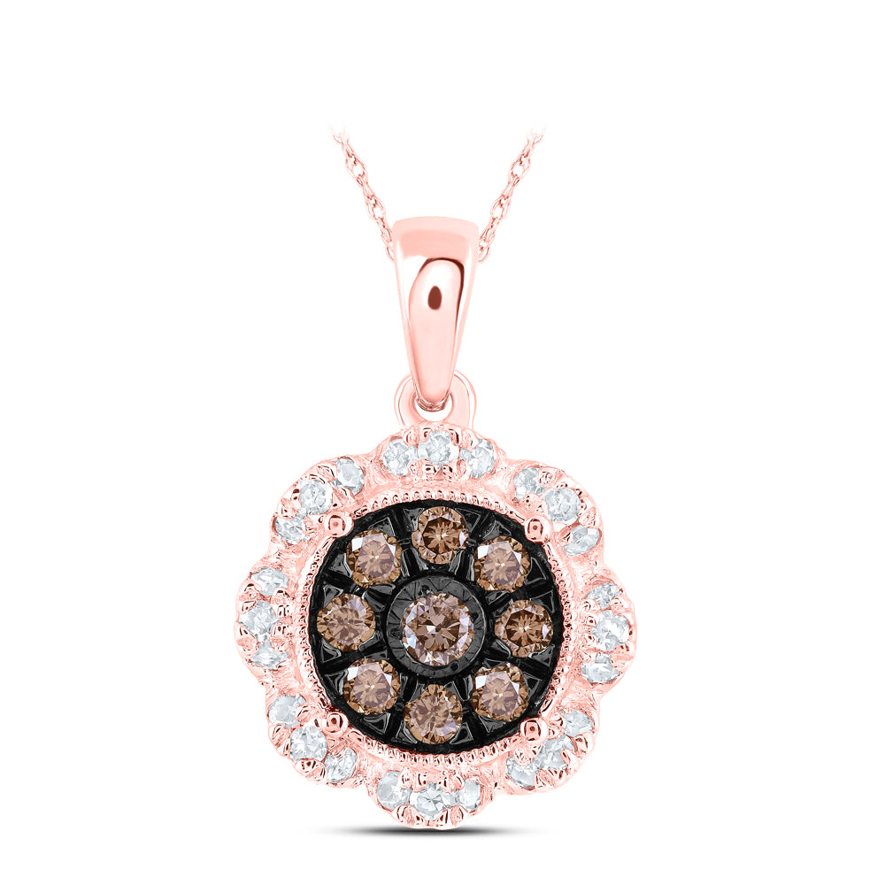 1/3CTW-NAT DIA NK COGNAC PENDANT Daisy Joyeria