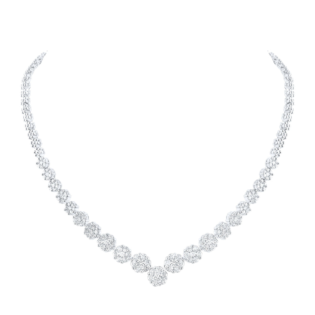 5CTW-NAT DIA NKE FLOWER NECKLACE(16 INCH) Daisy Joyeria