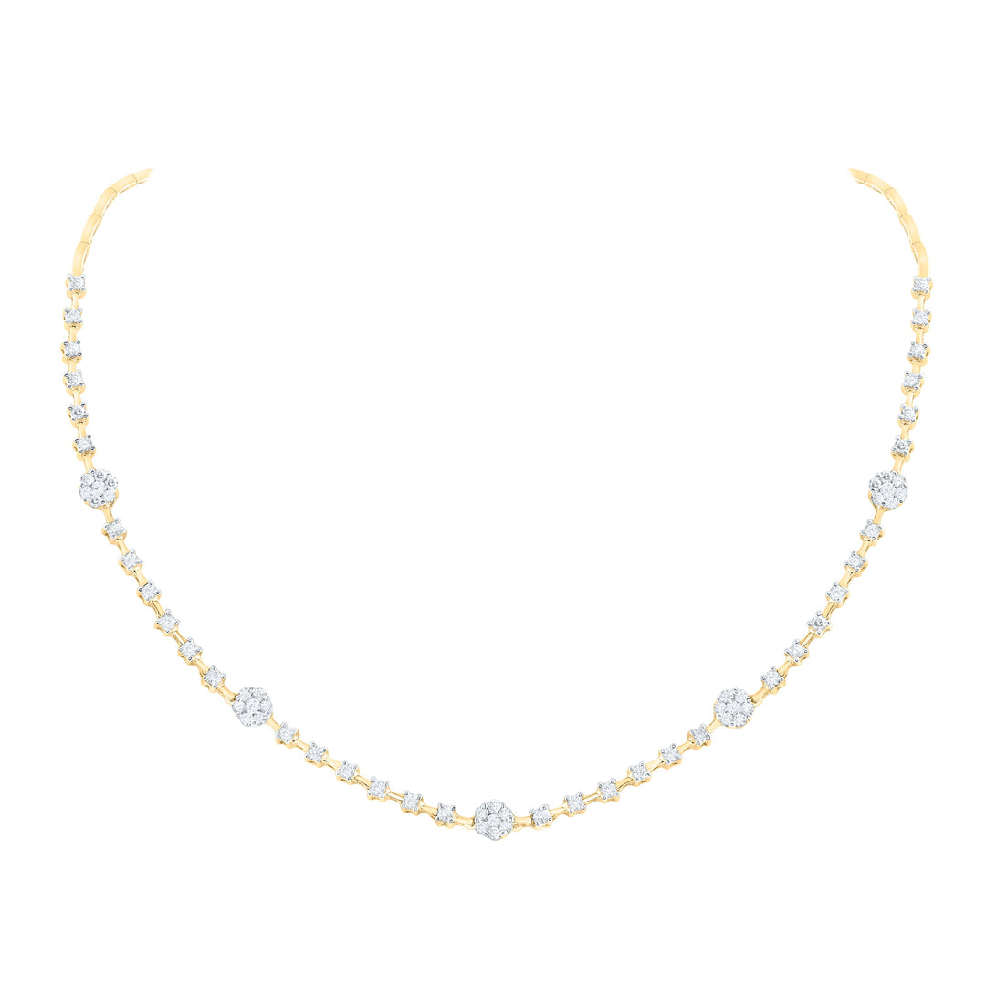 2CTW-NAT DIA NKE FLOWER NECKLACE (16 INCH) Daisy Joyeria
