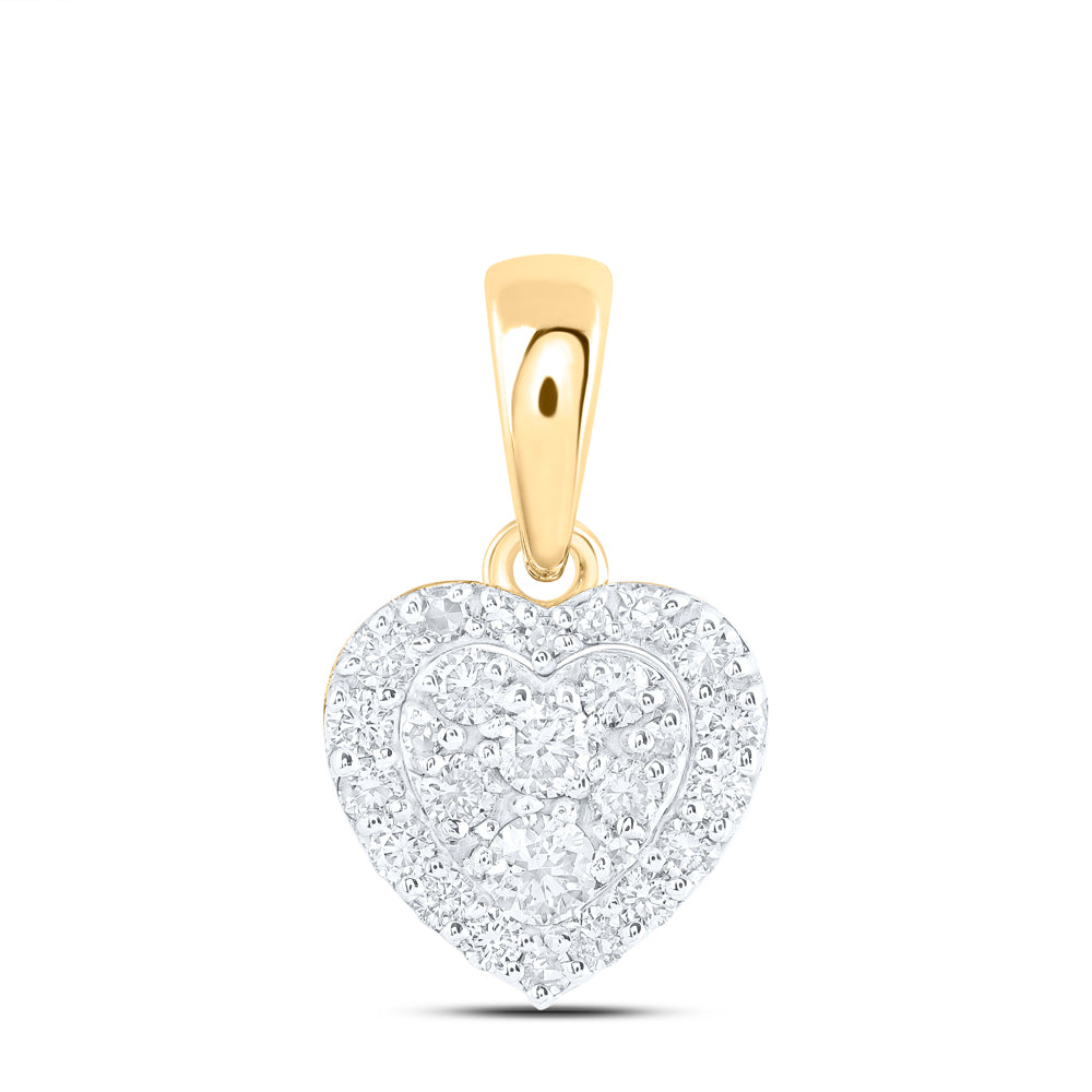 3/8CTW-NAT DIA NK FASHION HEART PENDANT Daisy Joyeria