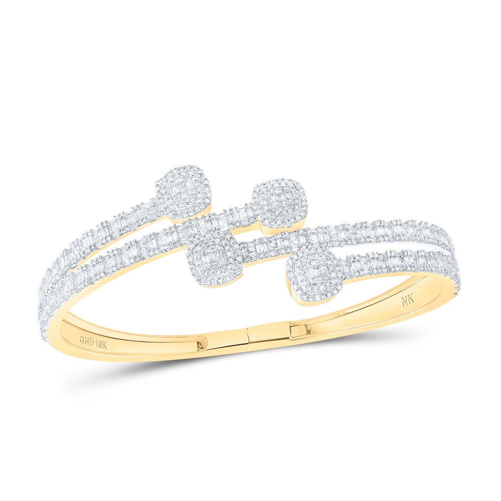 3 1/4CTW-NAT DIA NK CUFF BANGLE (55x65MM) Daisy Joyeria