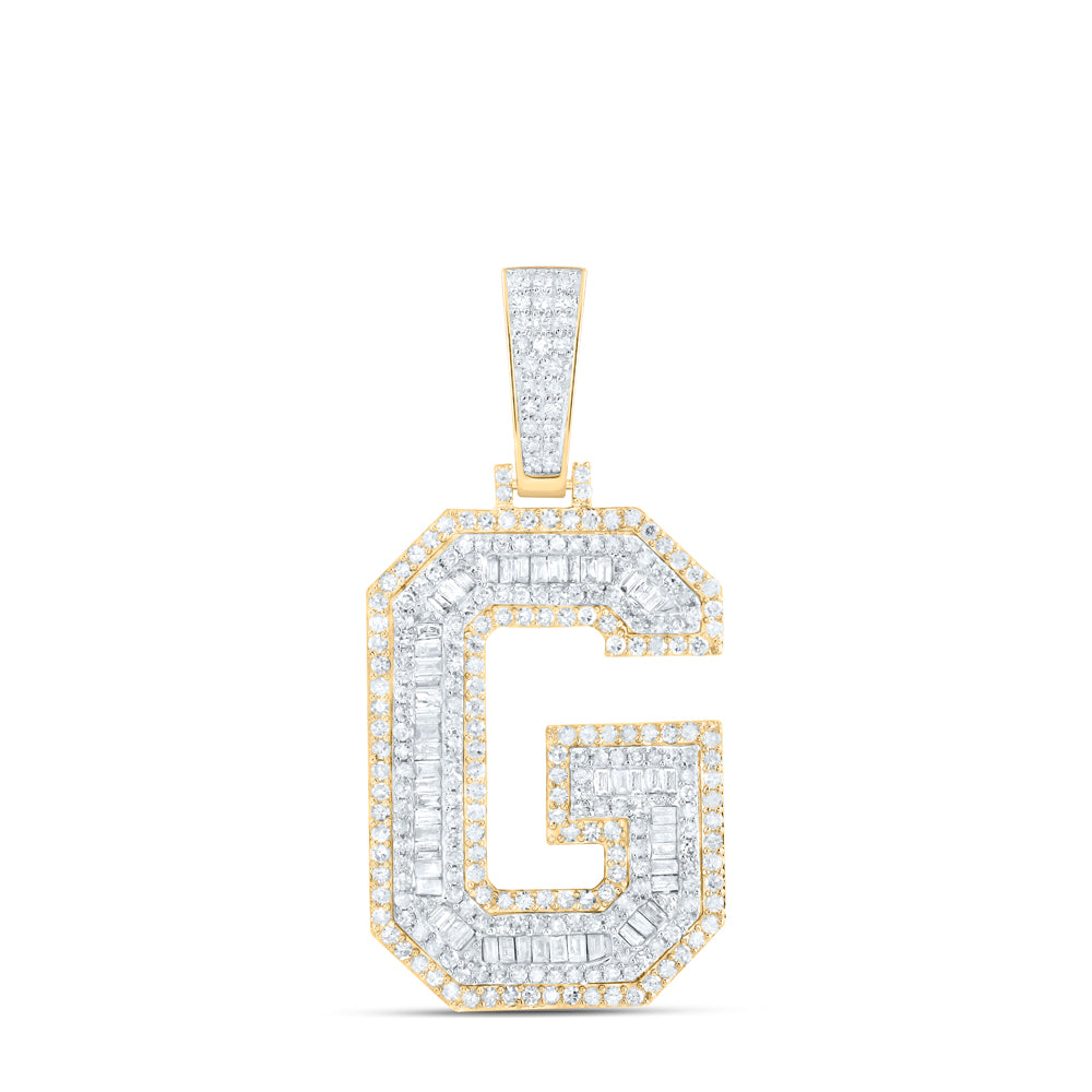 2CTW-NAT DIA P1 INITIAL "G" MENS PENDANT Daisy Joyeria