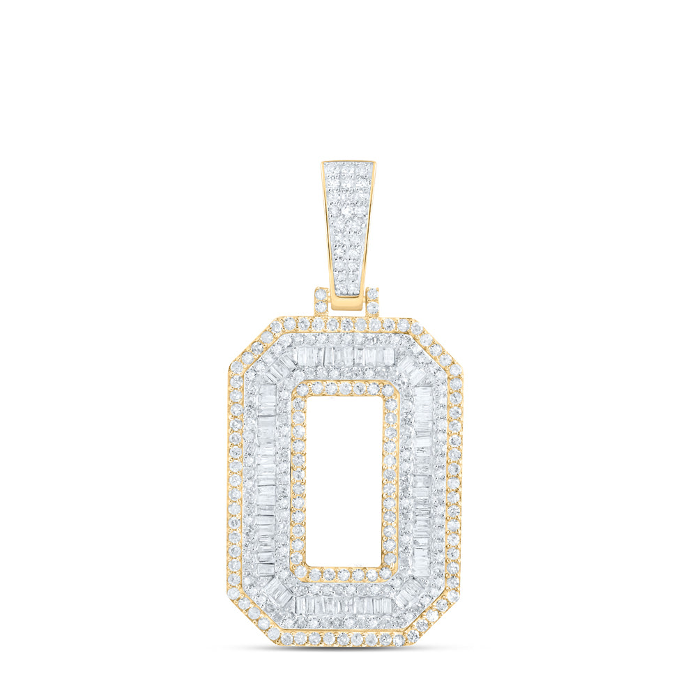 2CTW-NAT DIA P1 INITIAL "O" MENS PENDANT Daisy Joyeria