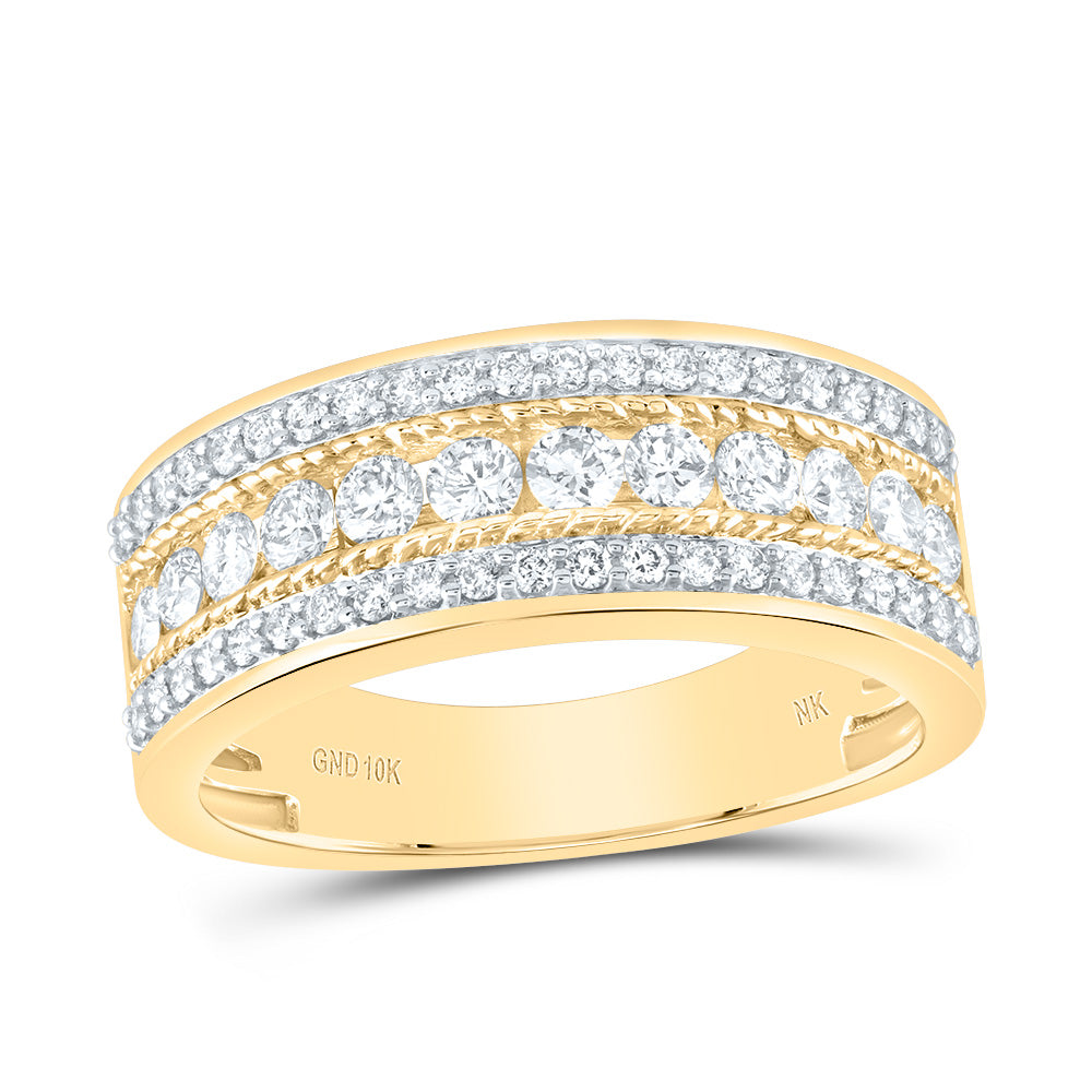 1 1/5CTW-NAT DIA NK MENS BAND Daisy Joyeria