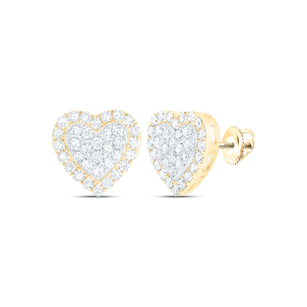1/2CTW-NAT DIA NK HEART EARRING Daisy Joyeria