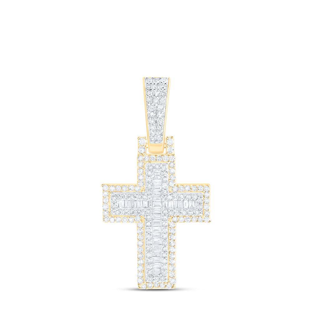 5/8CTW-NAT DIA NK CROSS MENS CHARM Daisy Joyeria