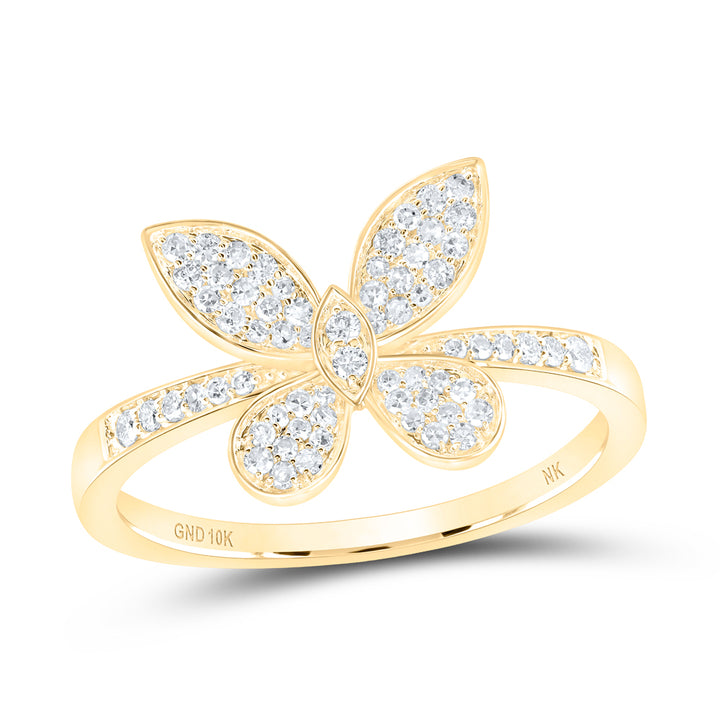 1/3CTW-NAT DIA NK BUTTERFLY FASHION RING Daisy Joyeria
