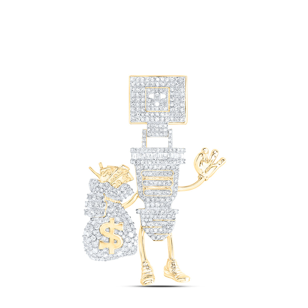 1 3/4CTW-NAT DIA NK PLUG MENS CHARM Daisy Joyeria
