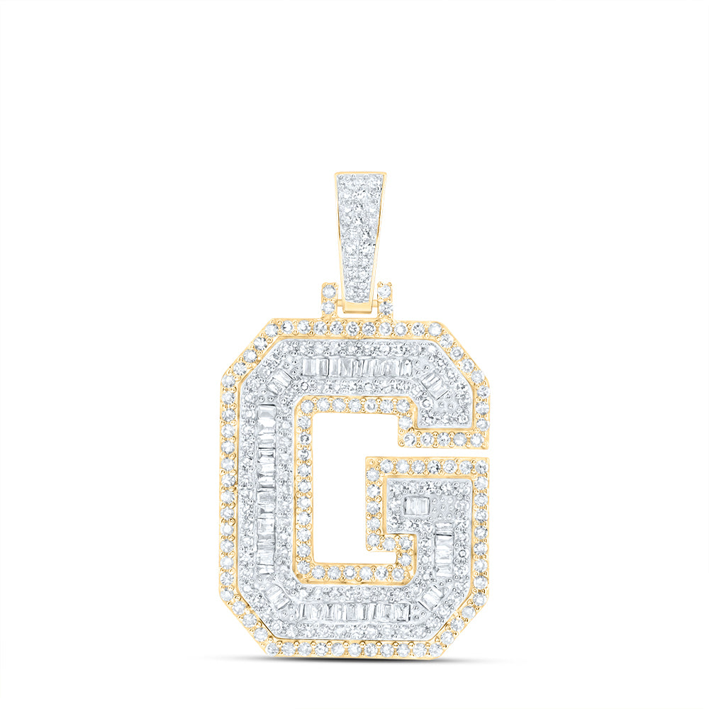 1 1/4CTW-NAT DIA NK INITIAL "G" MENS PENDANT Daisy Joyeria