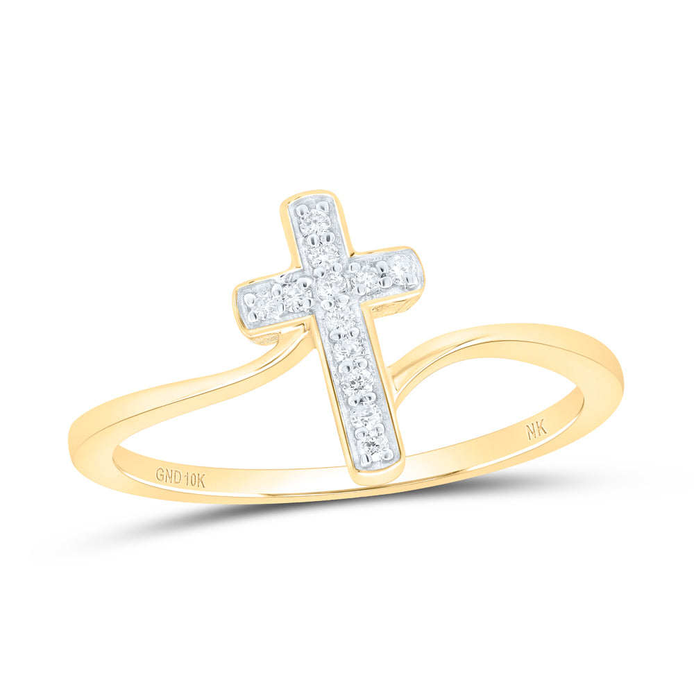 1/12 CTW-DIA NK GIFT CROSS RING 7 Daisy Joyeria