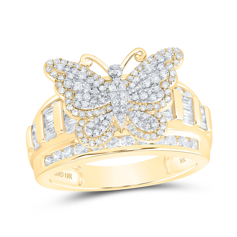1CTW-NAT DIA NK FASHION BUTTERFLY RING Daisy Joyeria