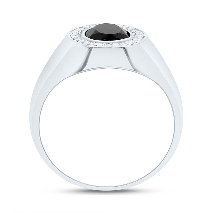 1/6CTW-DIA P1-9X7 MM- OVAL ONYX BLACK MENS RING 10 Daisy Joyeria