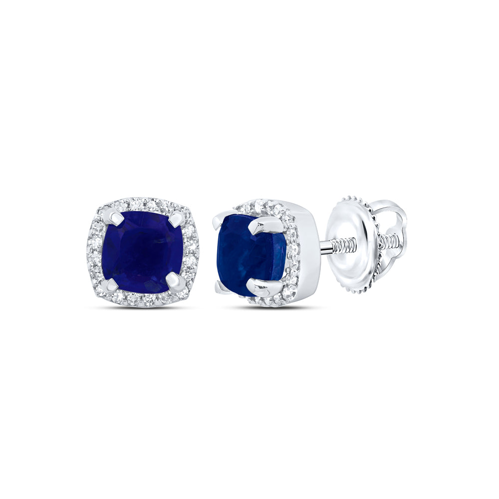 1/10CTW-DIA P1 4.20 MM-CU-BS SYNTHETIC CUSHION EARRING Daisy Joyeria