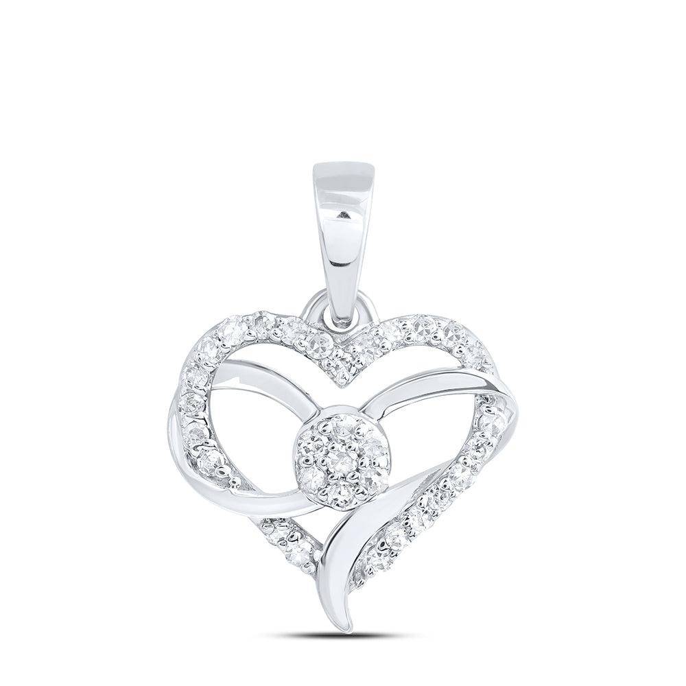 1/8CTW-DIA NK GIFT HEART PENDANT Daisy Joyeria