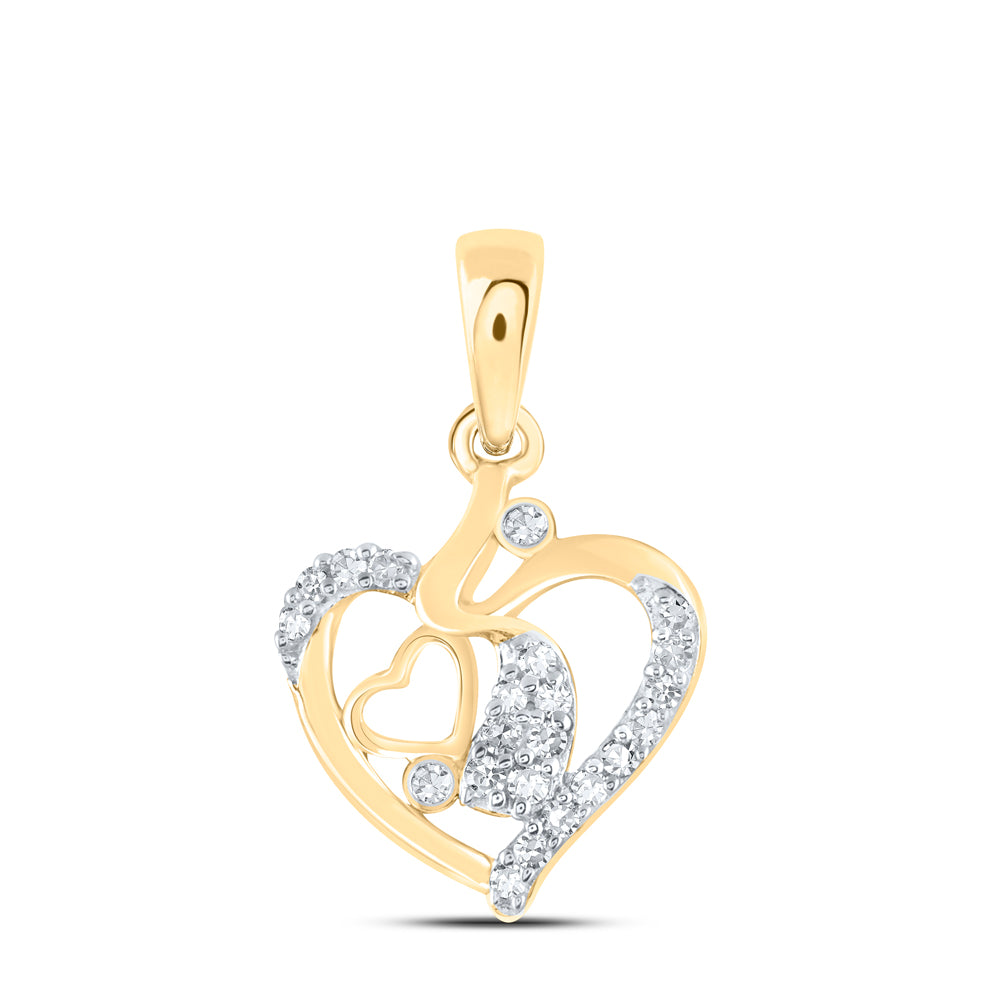 1/12CTW-DIA NK GIFT HEART PENDANT Daisy Joyeria