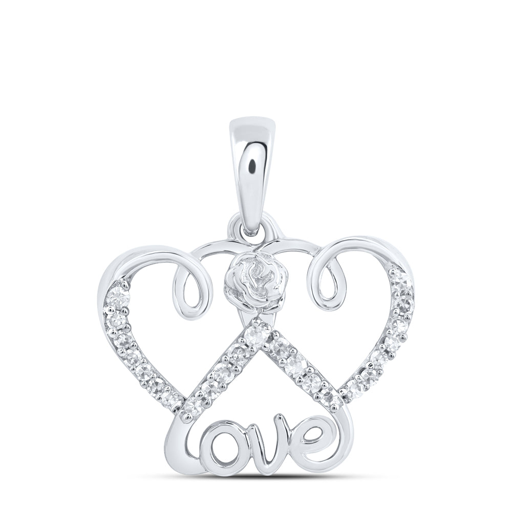 1/10CTW - DIA NK GIFT "LOVE" HEART PENDANT Daisy Joyeria