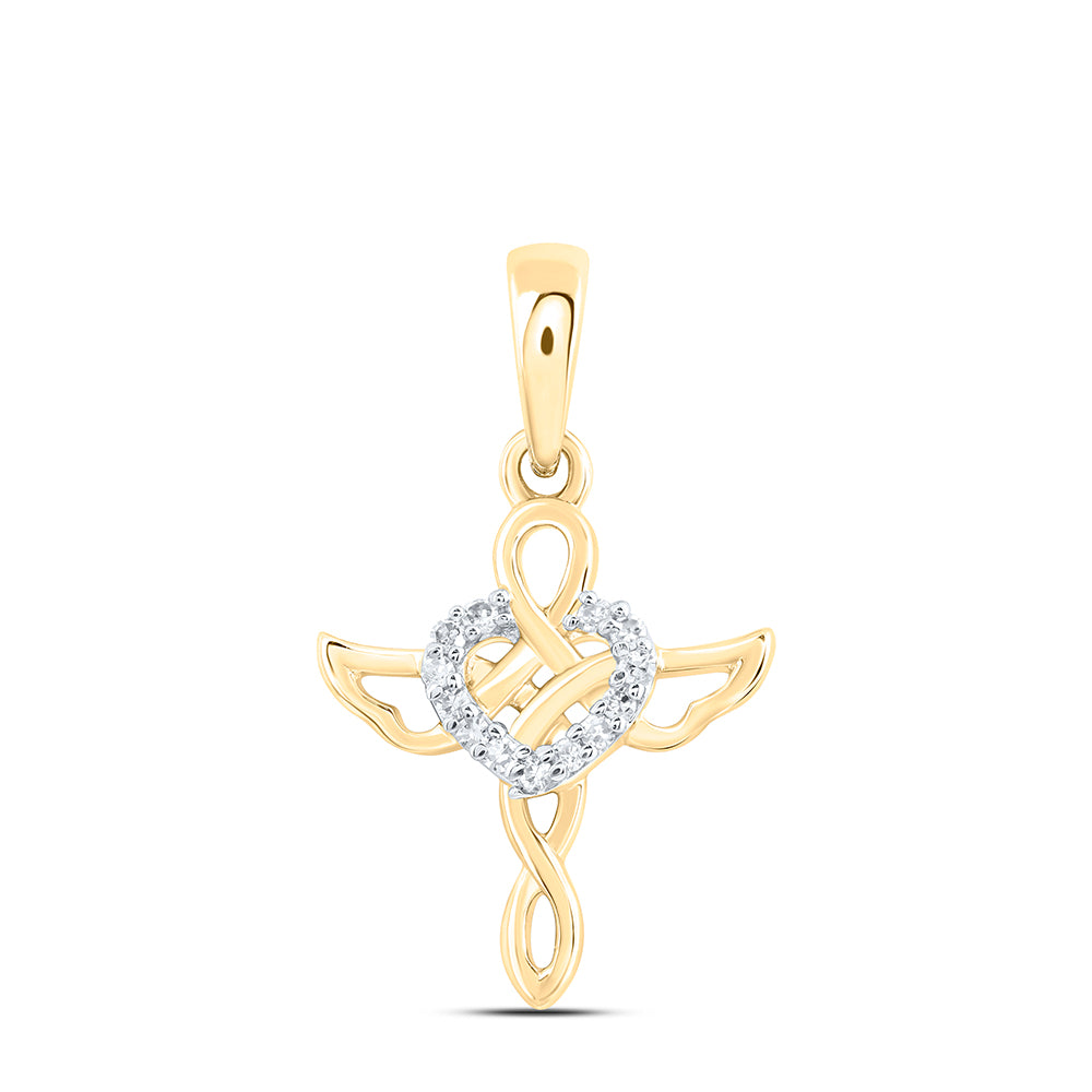 1/20CTW-DIA NK GIFT HEART CROSS PENDANT Daisy Joyeria