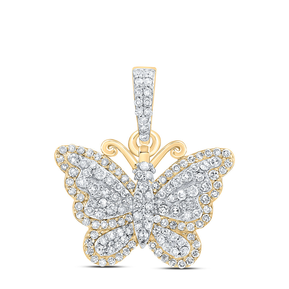 3/8CTW-NAT DIA NK BUTTERFLY FASHION PENDANT Daisy Joyeria