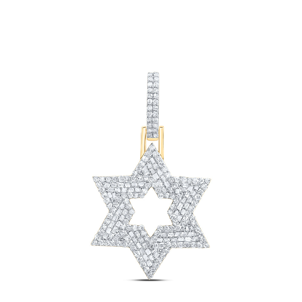 1 CTW-DIA NK STAR OF DAVID MEN'S CHARM Daisy Joyeria