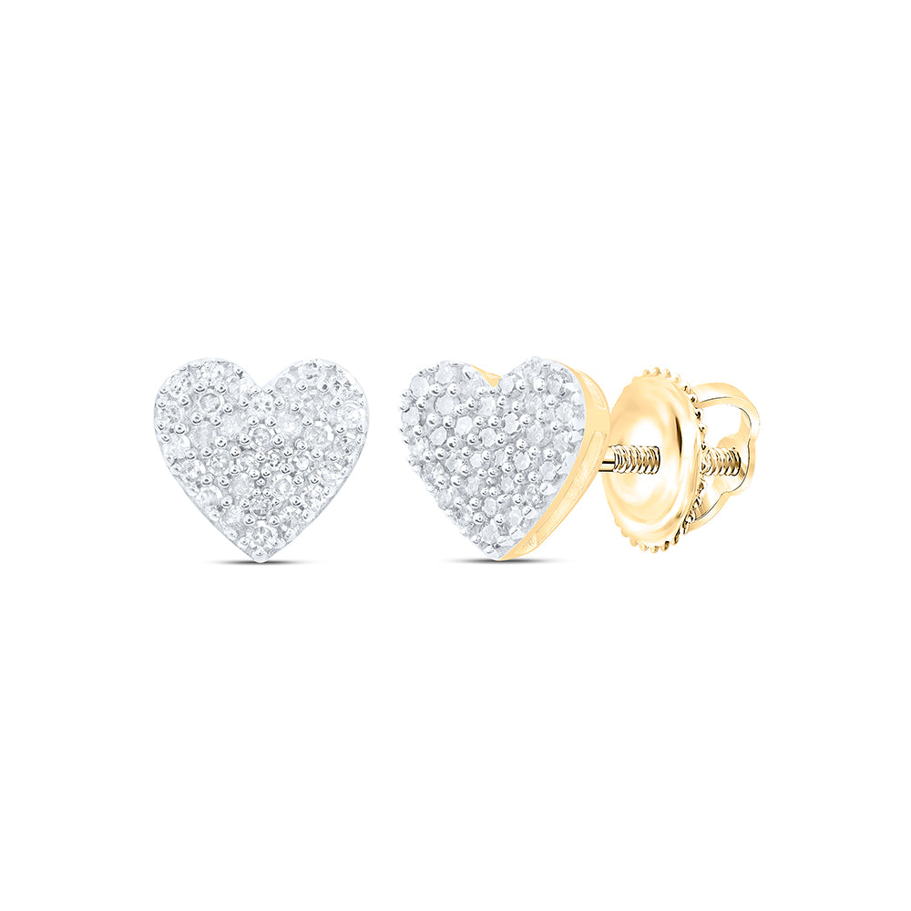 1/3CTW-NAT DIA P1 GIFT HEART STUD EARRING Daisy Joyeria