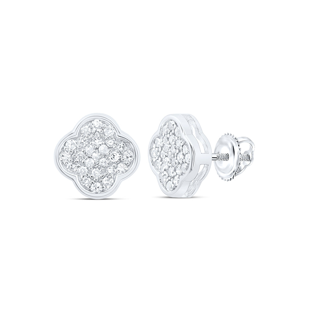 1/6CTW-NAT DIA NK GIFT CLOVER EARRING Daisy Joyeria