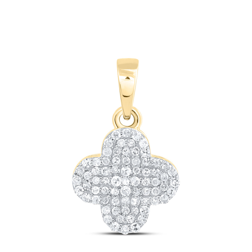 1/5CTW-NAT DIA NK GIFT CLOVER PENDANT Daisy Joyeria