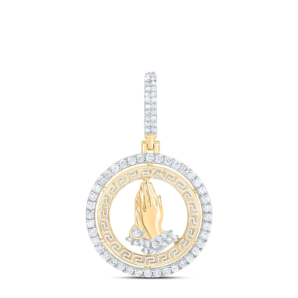 1/2CTW-NAT DIA NK PRAYING HAND MENS CHARM Daisy Joyeria