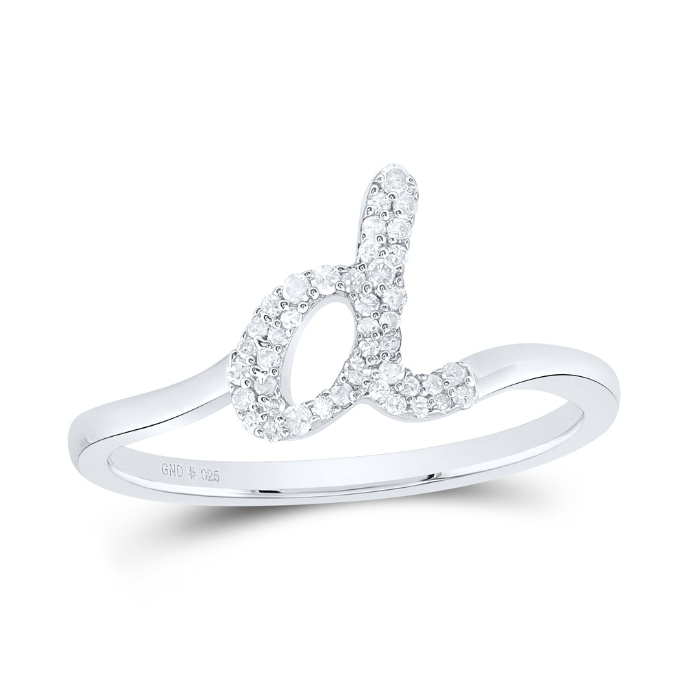 1/8CTW-NAT DIA P1 GIFT INITIAL "D" LADIES RING 7 Daisy Joyeria