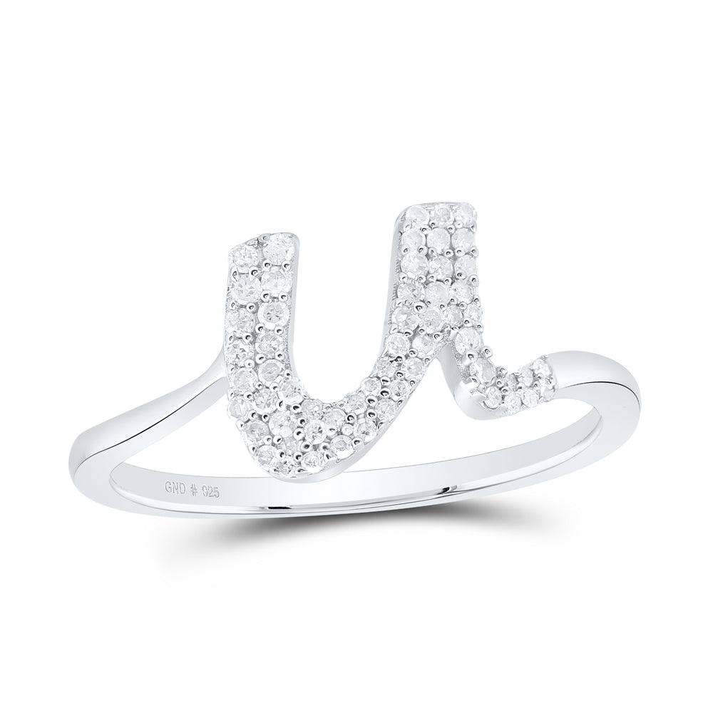 1/5CTW-NAT DIA P1 GIFT INITIAL "U" LADIES RING 7 Daisy Joyeria